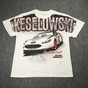 Nascar Total Print T Shirt Team Penske Brad Keselowski All Over Tee Mens XL
